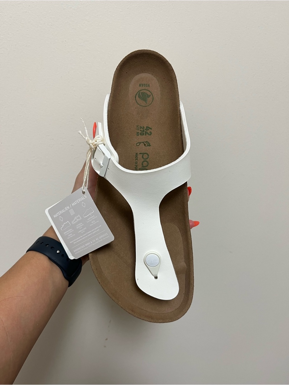 Papillio White Women's T-Strap Thong Sandal